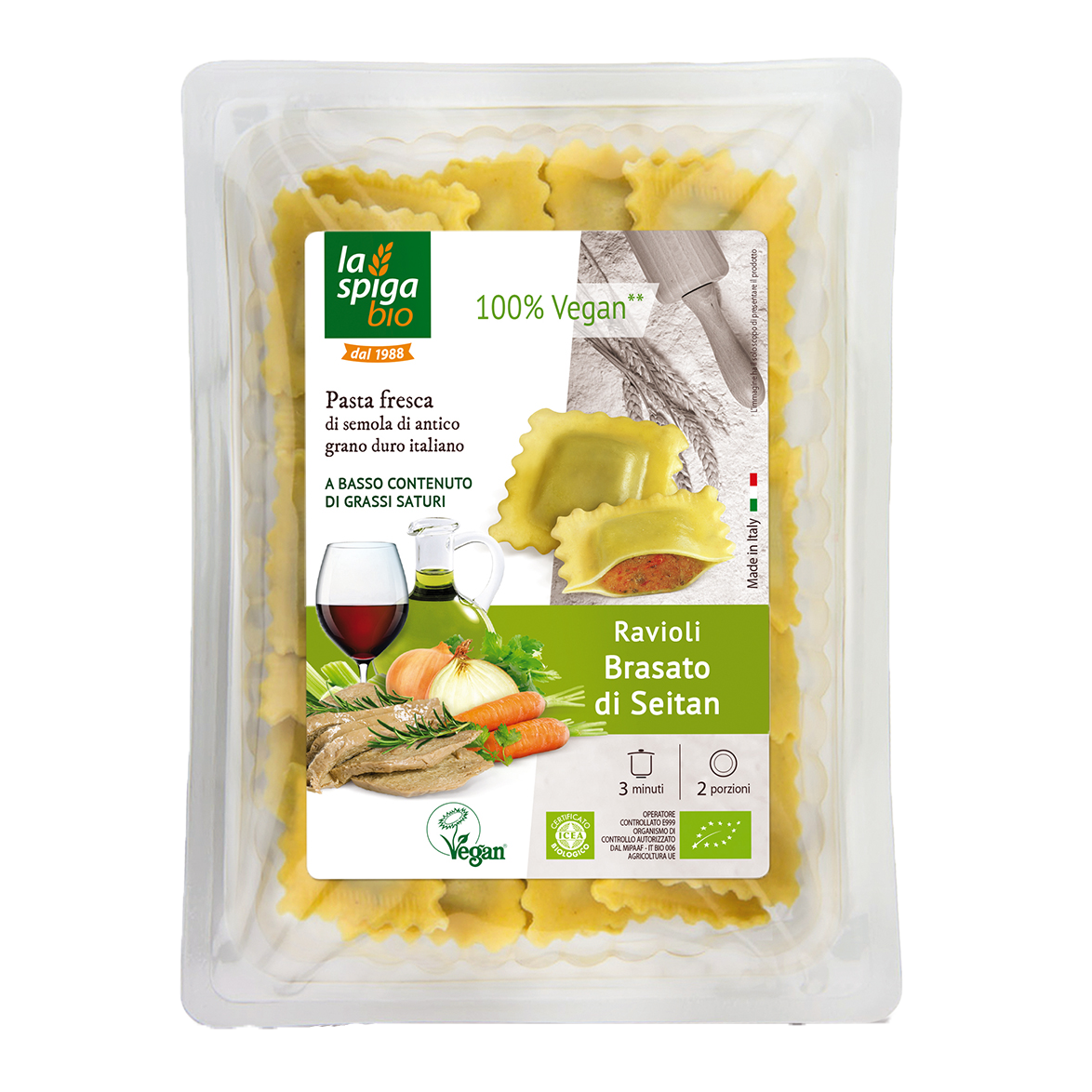 Ravioli al brasato di seitan vegan Ravioli al brasato di seitan vegan
