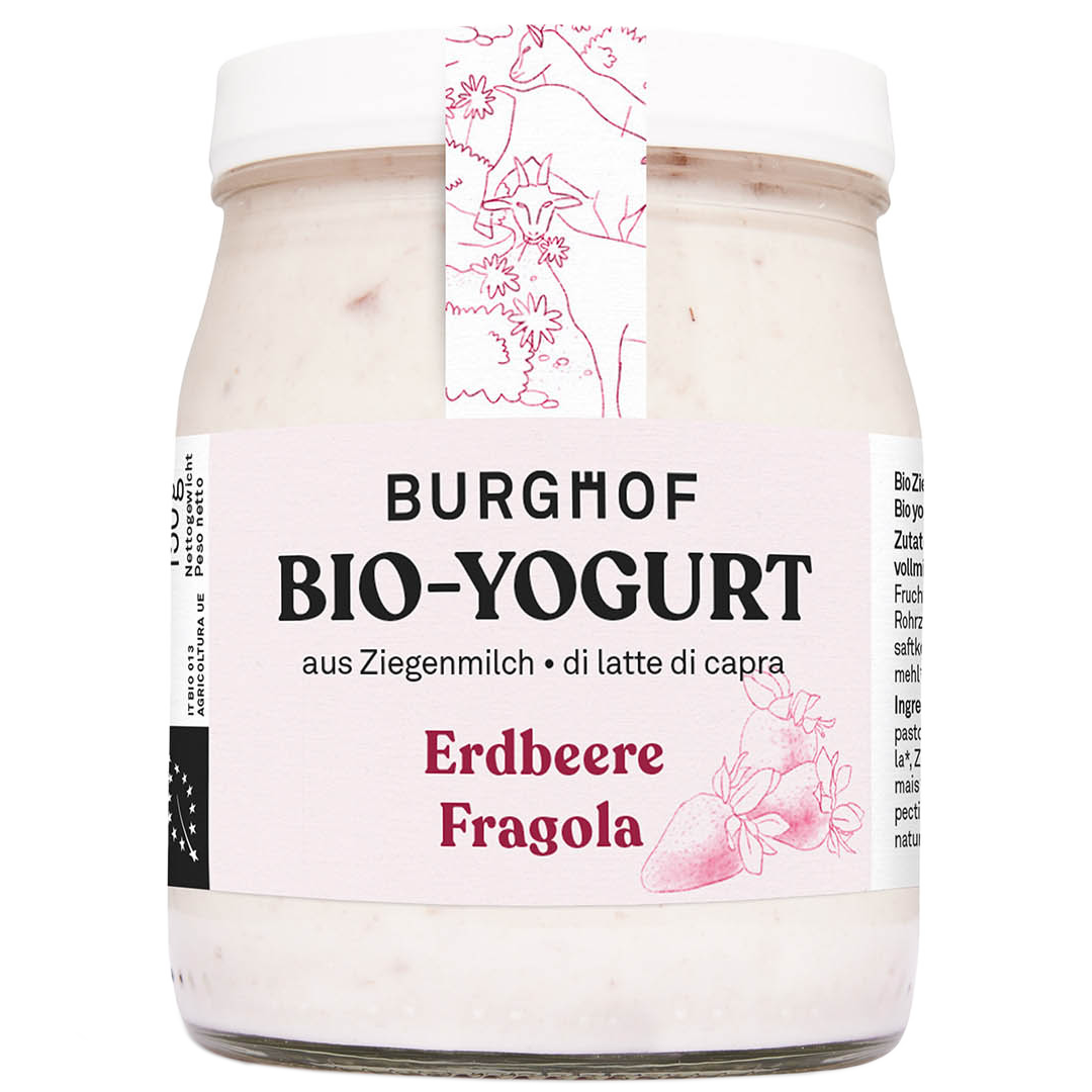 Burghof Ziegenjoghurt Erdbeer im Glas Burghof Ziegenjoghurt Erdbeer im Glas