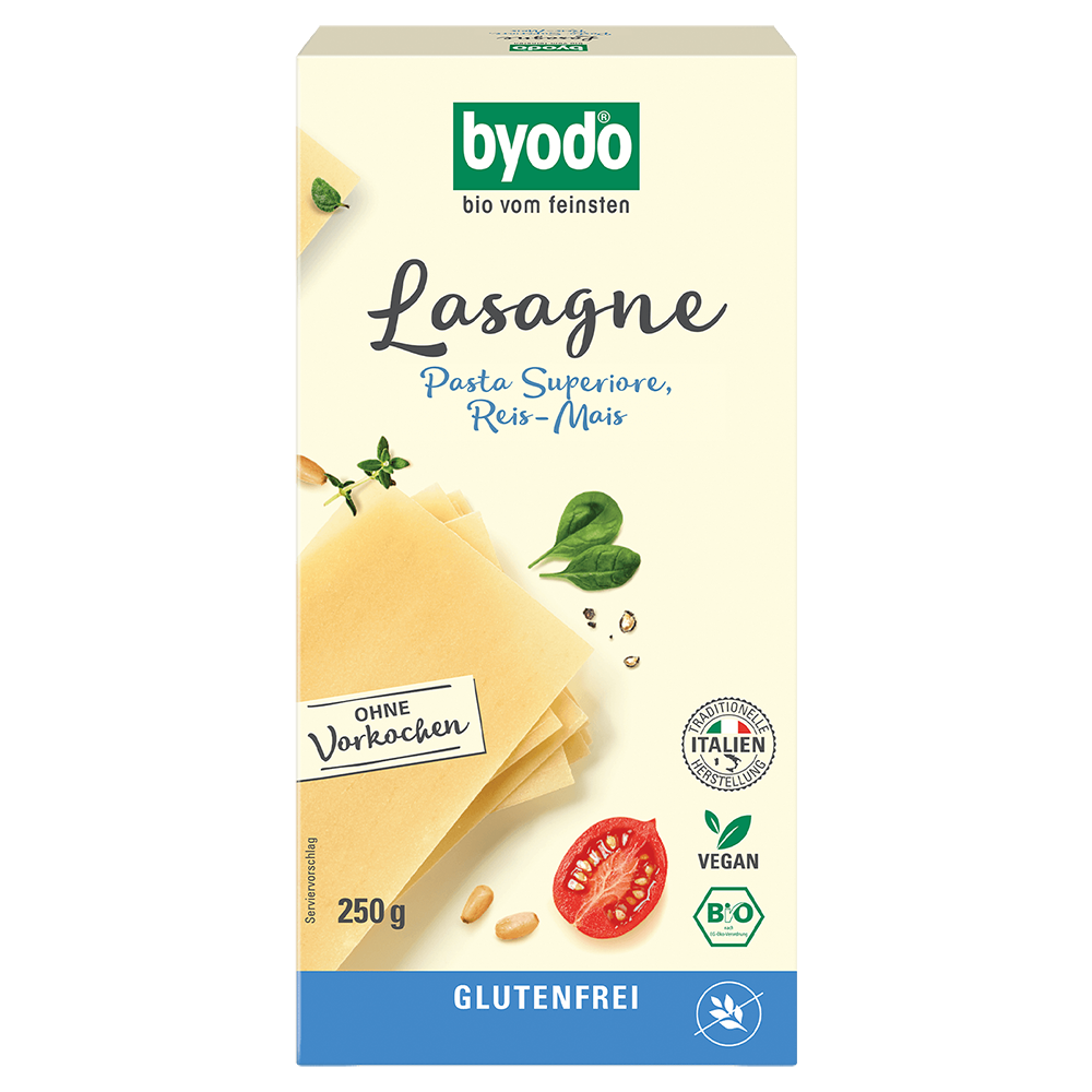 Byodo Lasagne Mais Reis glutenfrei 