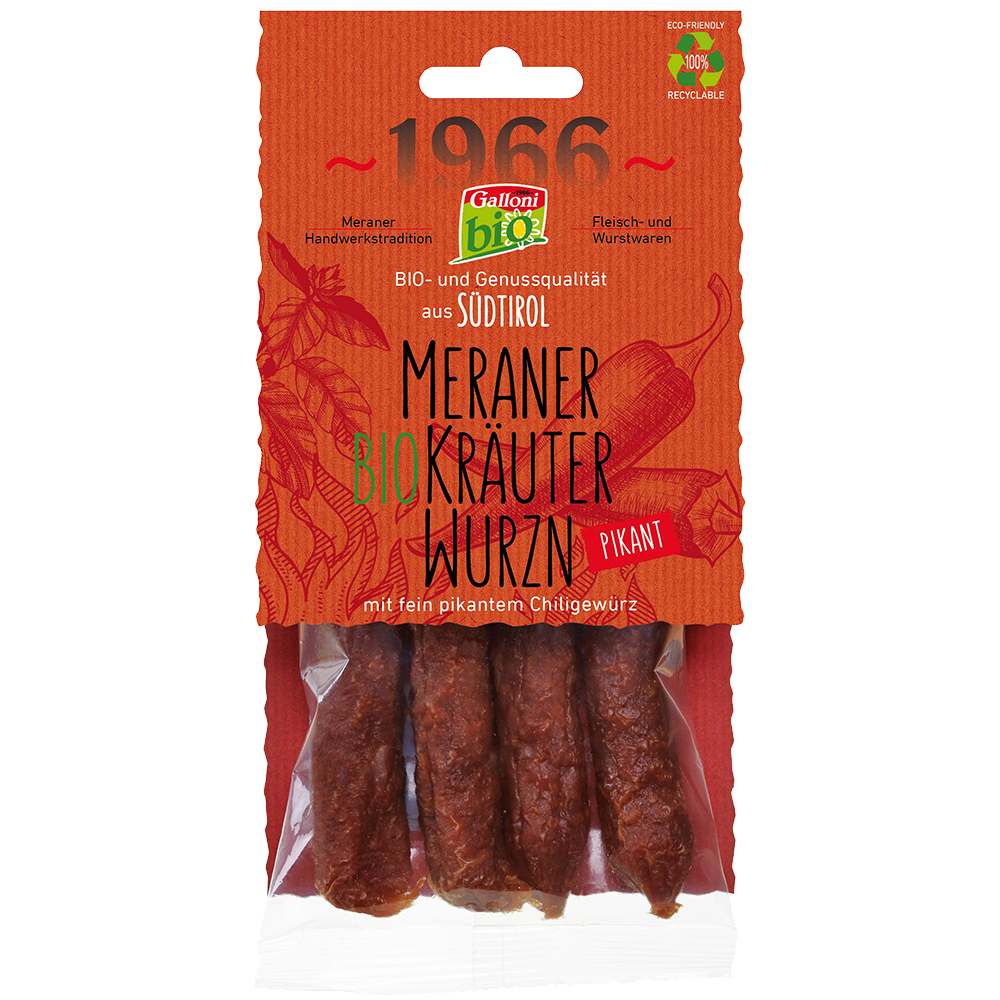 Kaminwurzen pikant 4 Stück - 100g