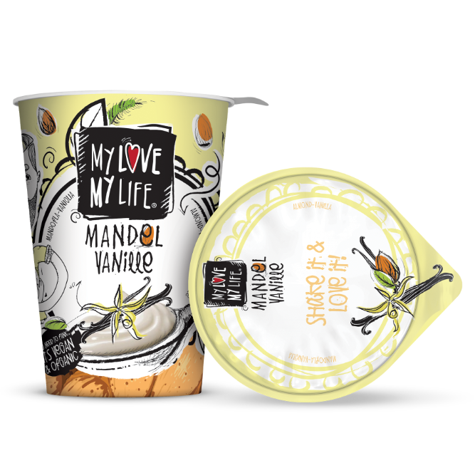 yogurt a base di latte di mandorla con vaniglia 