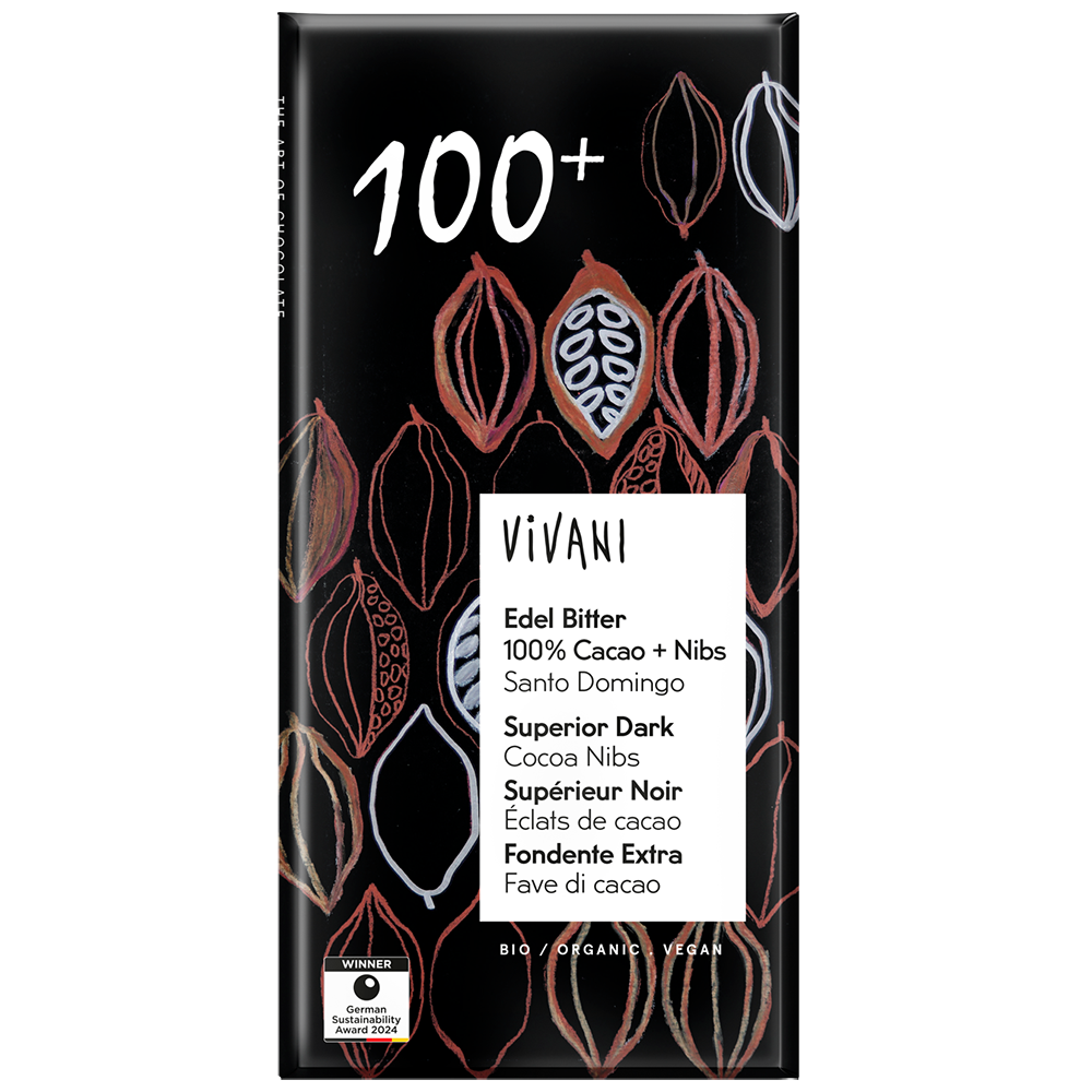 Edel Bitter Schokolade 100% Cacao&Nibs Edel Bitter Schokolade 100% Cacao&Nibs