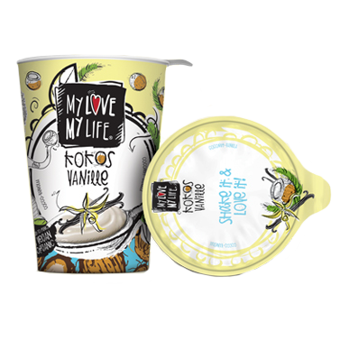 yogurt a base di latte di cocco con vaniglia 