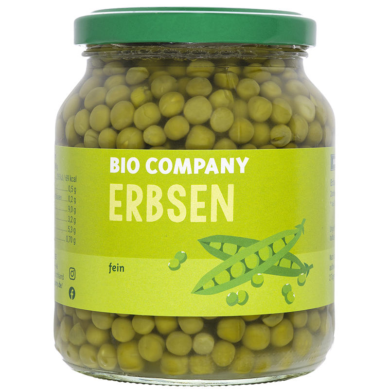 Erbsen fein im Glas Bio Company