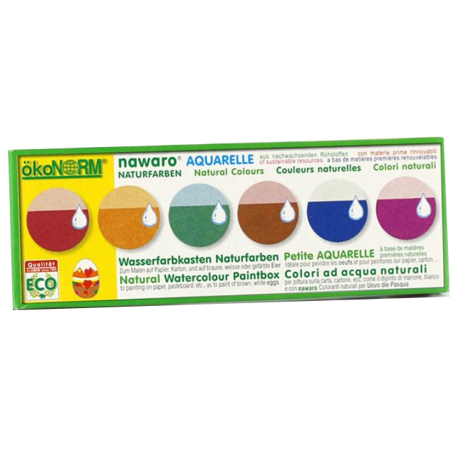 Eiermalkasten mit Pinsel 6 Naturfarben