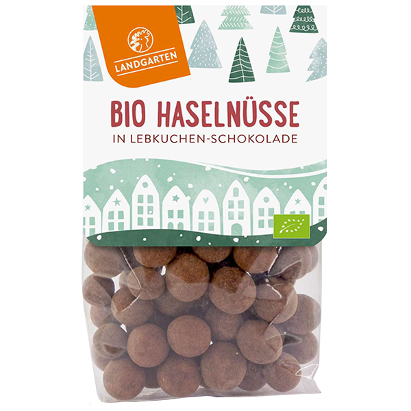 Haselnüsse in Lebkuchen Schokoloade 
