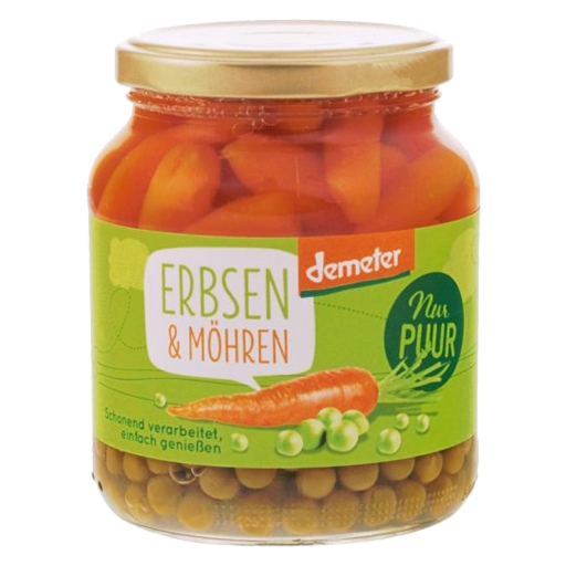 Erbsen und Möhren im Glas Erbsen und Möhren im Glas