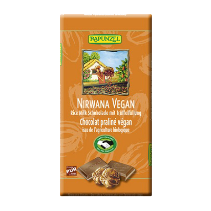 Nirwana Vegan Rice Schokolade mit Praliné-Füllung 