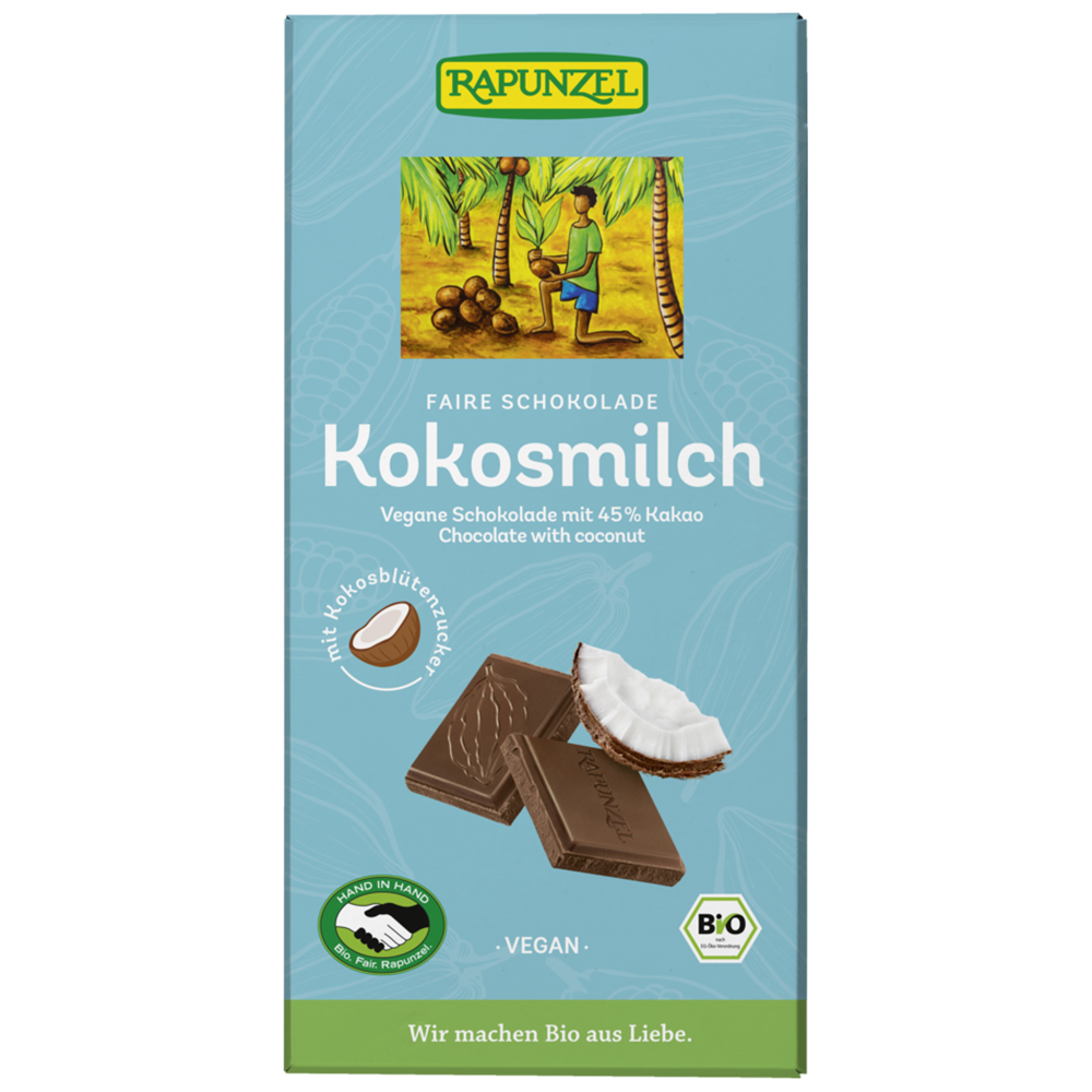 Kokosmilch Schokolade vegan 
