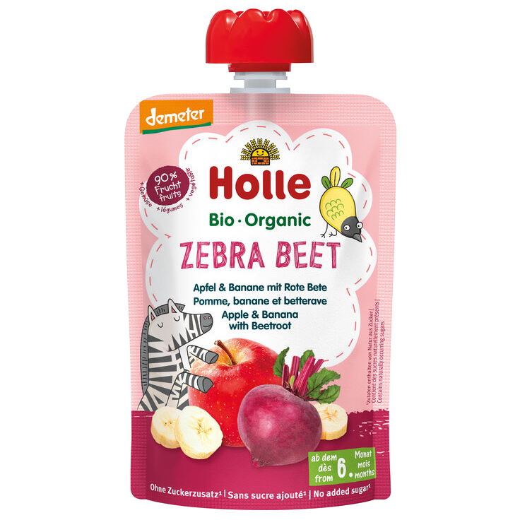 Zebra Beet Pouchy Apfel Banane mit Rote Beete 