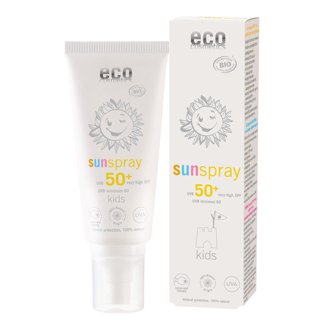 spray solare sensitiv SPF50+ eco cosmetics spray solare sensitiv SPF50+ eco cosmetics