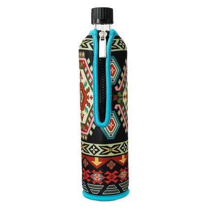 Glasflasche mit Neoprenbezug Ethno 500 ml