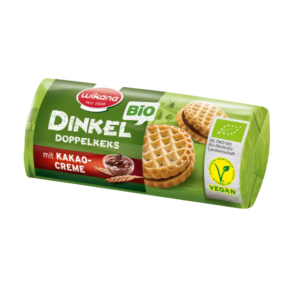 Dinkel Doppelkeks mit Kakaocreme 