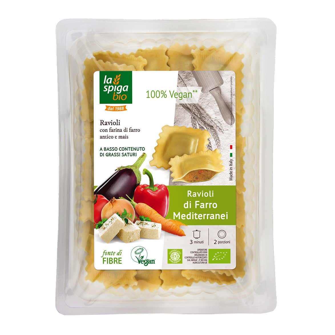 Ravioli vegano di farro Ravioli vegano di farro