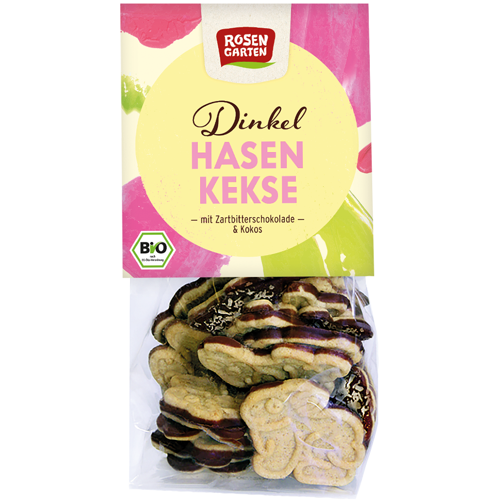 Dinkel Osterhasenkekse m. Zartbitterschokolade 