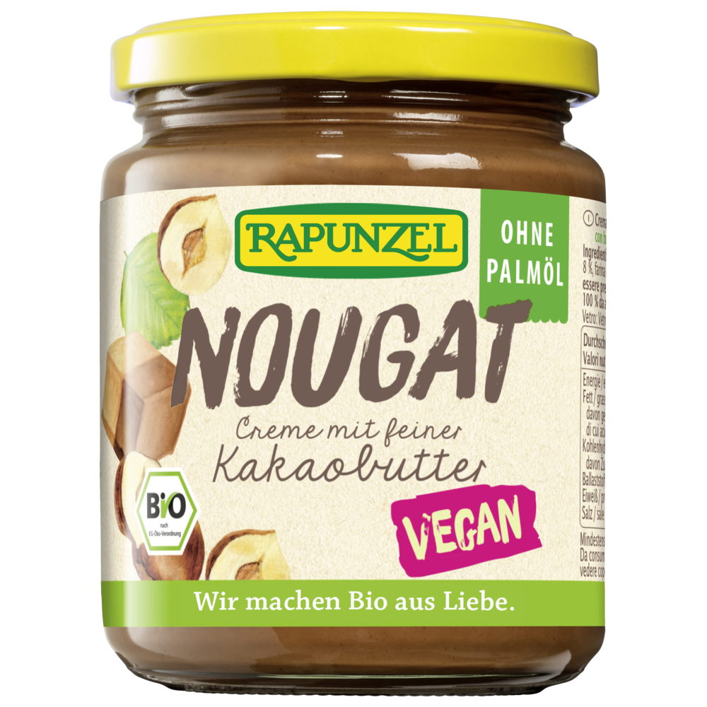 Nougat-Creme mit Kakaobutter vegan 