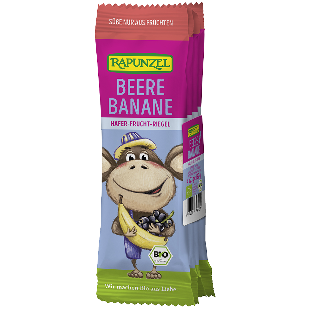 barretta per bambini di avena con frutti e banana 