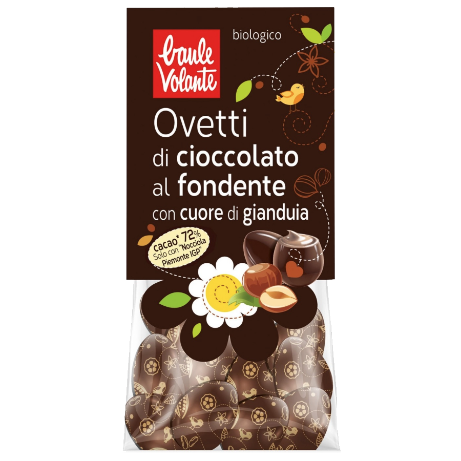 Ovetti di cioccolato fondente con gianduia 