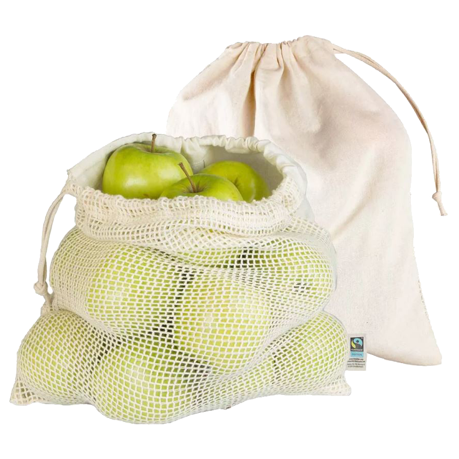 Memo Obst-Gemüsebeutel aus Baumwolle 2Stk