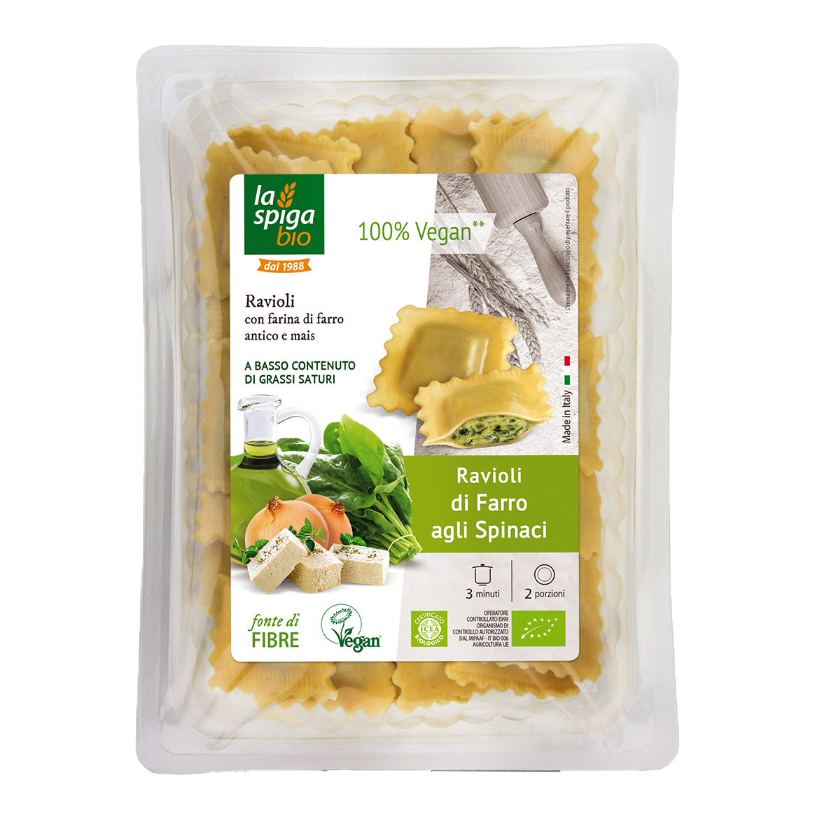 Ravioli al farro agli spinaci Ravioli al farro agli spinaci