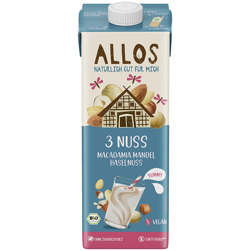 3 Nuss Macadamia Mandel Haselnuss Drink 