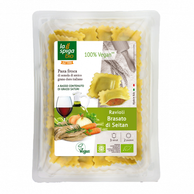 Ravioli al brasato di seitan vegan (250gr)