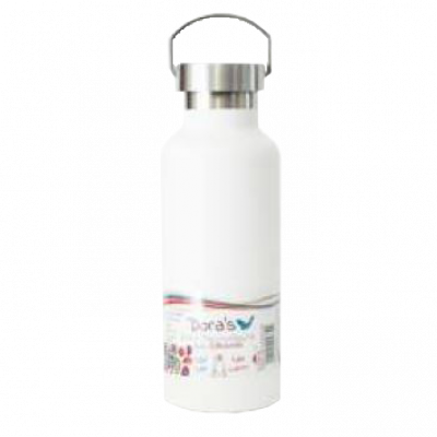 Edelstahl Thermoflasche Retro weiß 500ml