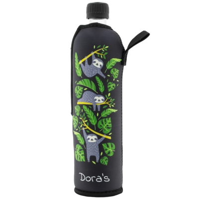 bottiglia di vetro neoprene bradipo 500ml