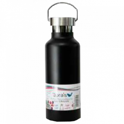 Edelstahl Thermoflasche Retro schwarz 500ml