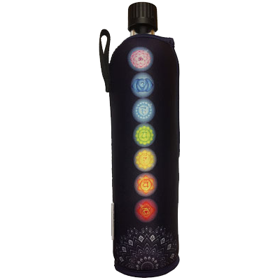 bottiglia di vetro neoprene chakra 500ml