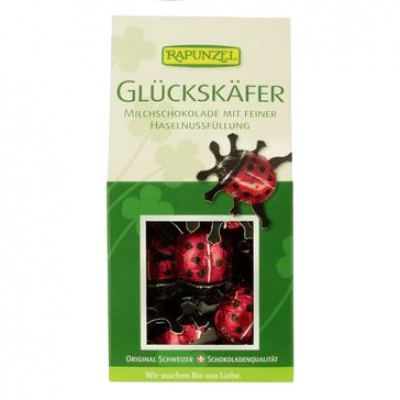 Glückskäfer gefüllt mit Haselnussfüllung (100gr)