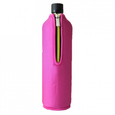Glasflasche mit Neoprenbezug pink 700 ml