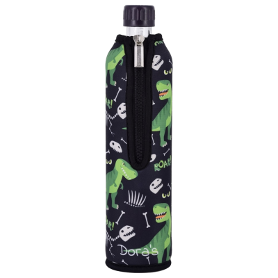 bottiglia di vetro neoprene dino 500ml