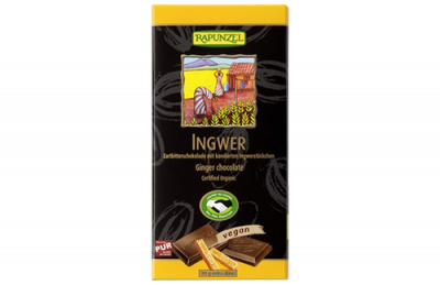 Zartbitterschokolade mit Ingwer (80gr)