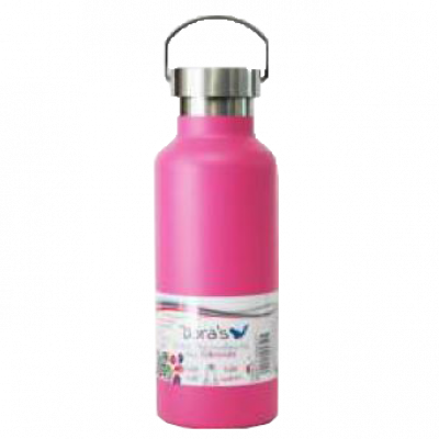 Edelstahl Thermoflasche Retro pink  500 ml