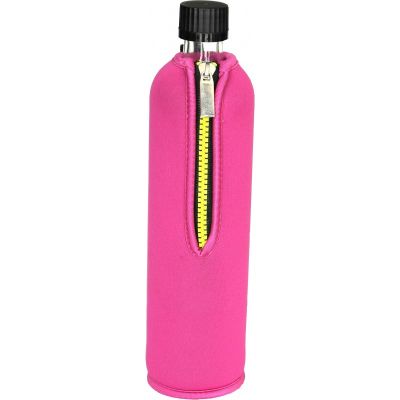 bottiglia di vetro neoprene rosa 500 ml